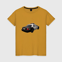Футболка хлопковая женская LAPD автомобиль, цвет: горчичный