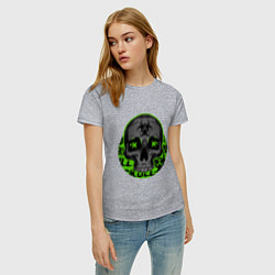 Футболка хлопковая женская SKULL TOXIC, цвет: меланж — фото 2