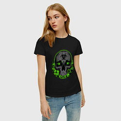 Футболка хлопковая женская SKULL TOXIC, цвет: черный — фото 2