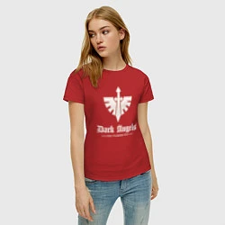 Футболка хлопковая женская Темные ангелы лого винтаж, цвет: красный — фото 2