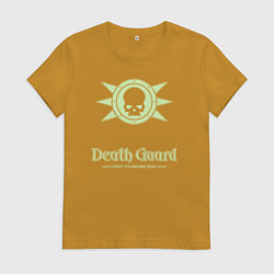 Футболка хлопковая женская Гвардия смерти лого винтаж, цвет: горчичный