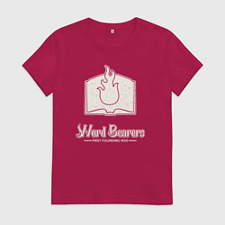 Футболка хлопковая женская Несущие слово лого винтаж, цвет: маджента