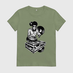 Футболка хлопковая женская Bruce Lee - Vinyl Dj, цвет: авокадо