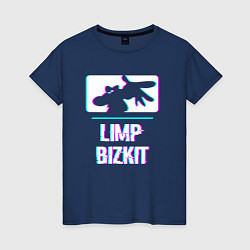 Футболка хлопковая женская Limp Bizkit Glitch Rock, цвет: тёмно-синий