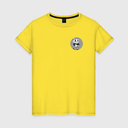 Футболка хлопковая женская Cuphead - персонаж, цвет: желтый