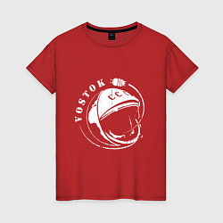 Футболка хлопковая женская Vostok Gagarin, цвет: красный