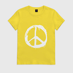 Футболка хлопковая женская Pacific symbol white, цвет: желтый