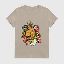 Футболка хлопковая женская Бяшка повар, цвет: миндальный