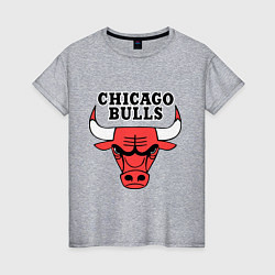 Футболка хлопковая женская Chicago Bulls, цвет: меланж