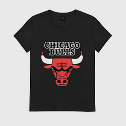 Футболка хлопковая женская Chicago Bulls, цвет: черный