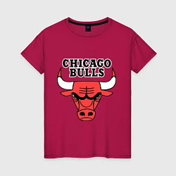 Футболка хлопковая женская Chicago Bulls, цвет: маджента