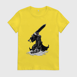 Футболка хлопковая женская Berserk the Black Swordsman, цвет: желтый