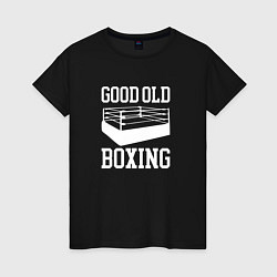Футболка хлопковая женская Good Old Boxing, цвет: черный