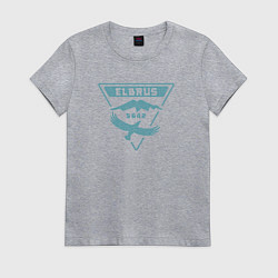 Футболка хлопковая женская Эльбрус 5642 лого, цвет: меланж