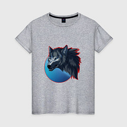 Женская футболка Морда ночного волка