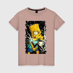 Женская футболка Барт Симпсон с рогаткой