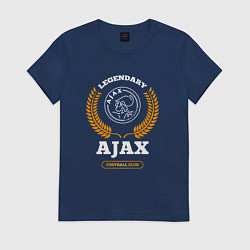Женская футболка Лого Ajax и надпись legendary football club