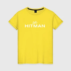 Футболка хлопковая женская Hitman - лого, цвет: желтый