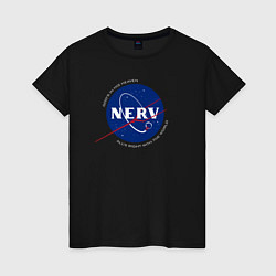 Футболка хлопковая женская NASA NERV, цвет: черный
