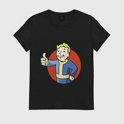 Футболка хлопковая женская Vault boy like, цвет: черный
