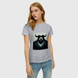 Футболка хлопковая женская Бык гангстер, цвет: меланж — фото 2