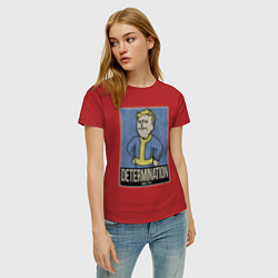 Футболка хлопковая женская Fallout vault - tec boy, цвет: красный — фото 2
