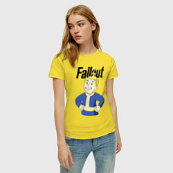 Футболка хлопковая женская Fallout blondie boy, цвет: желтый — фото 2