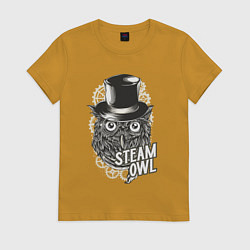 Футболка хлопковая женская Steam owl, цвет: горчичный
