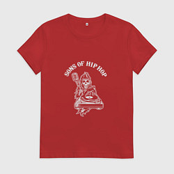 Футболка хлопковая женская Sons of hip-hop, цвет: красный