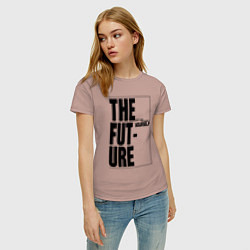 Футболка хлопковая женская Future - The best way to predict yourself, цвет: пыльно-розовый — фото 2