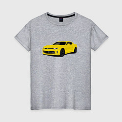 Футболка хлопковая женская Chevrolet Camaro American Car, цвет: меланж