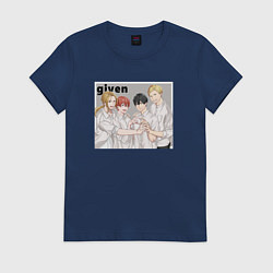 Футболка хлопковая женская Дарованные вместе, цвет: тёмно-синий