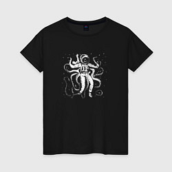 Футболка хлопковая женская Octopusnaut, цвет: черный