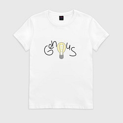 Футболка хлопковая женская Знания это сила, цвет: белый