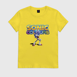 Футболка хлопковая женская Sonic colors - Hedgehog, цвет: желтый
