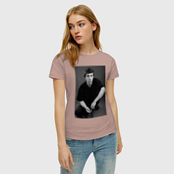 Футболка хлопковая женская Актёр Сергей Бодров-младший, цвет: пыльно-розовый — фото 2
