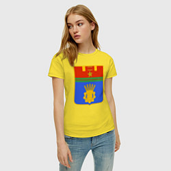 Футболка хлопковая женская Герб Волгограда, цвет: желтый — фото 2