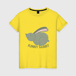 Футболка хлопковая женская Rabbit - Funny, цвет: желтый