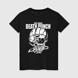 Футболка хлопковая женская FFDP skull, цвет: черный