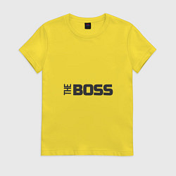 Футболка хлопковая женская THE BOSS, цвет: желтый
