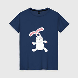 Футболка хлопковая женская Happy - Bunny, цвет: тёмно-синий