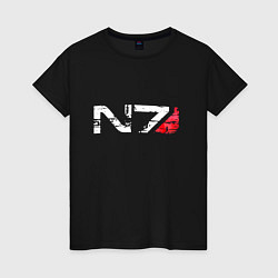 Футболка хлопковая женская Mass Effect N7 - Logotype, цвет: черный