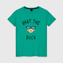 Футболка хлопковая женская What The Duck?, цвет: зеленый