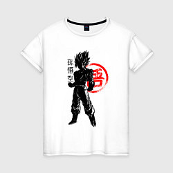 Футболка хлопковая женская Goku Son - Dragon Ball - Warrior, цвет: белый