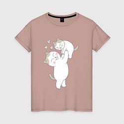 Женская футболка Мама кошка и котенок