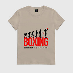 Футболка хлопковая женская Boxing evolution, цвет: миндальный
