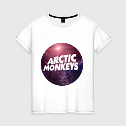 Футболка хлопковая женская Arctic Monkeys: space, цвет: белый