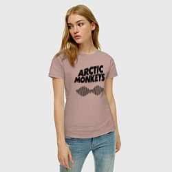 Футболка хлопковая женская Arctic Monkeys, цвет: пыльно-розовый — фото 2