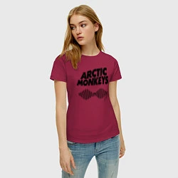 Футболка хлопковая женская Arctic Monkeys, цвет: маджента — фото 2