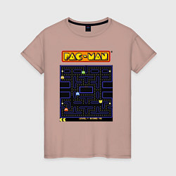 Футболка хлопковая женская Pac-Man на ZX-Spectrum, цвет: пыльно-розовый